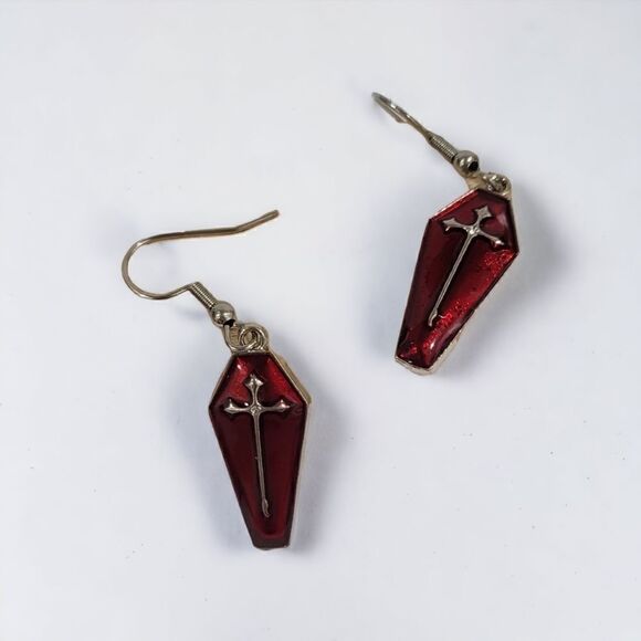 🦇Vampire Coffin Earrings🦇 (2-A027) - Picture 1 of 7